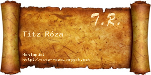 Titz Róza névjegykártya